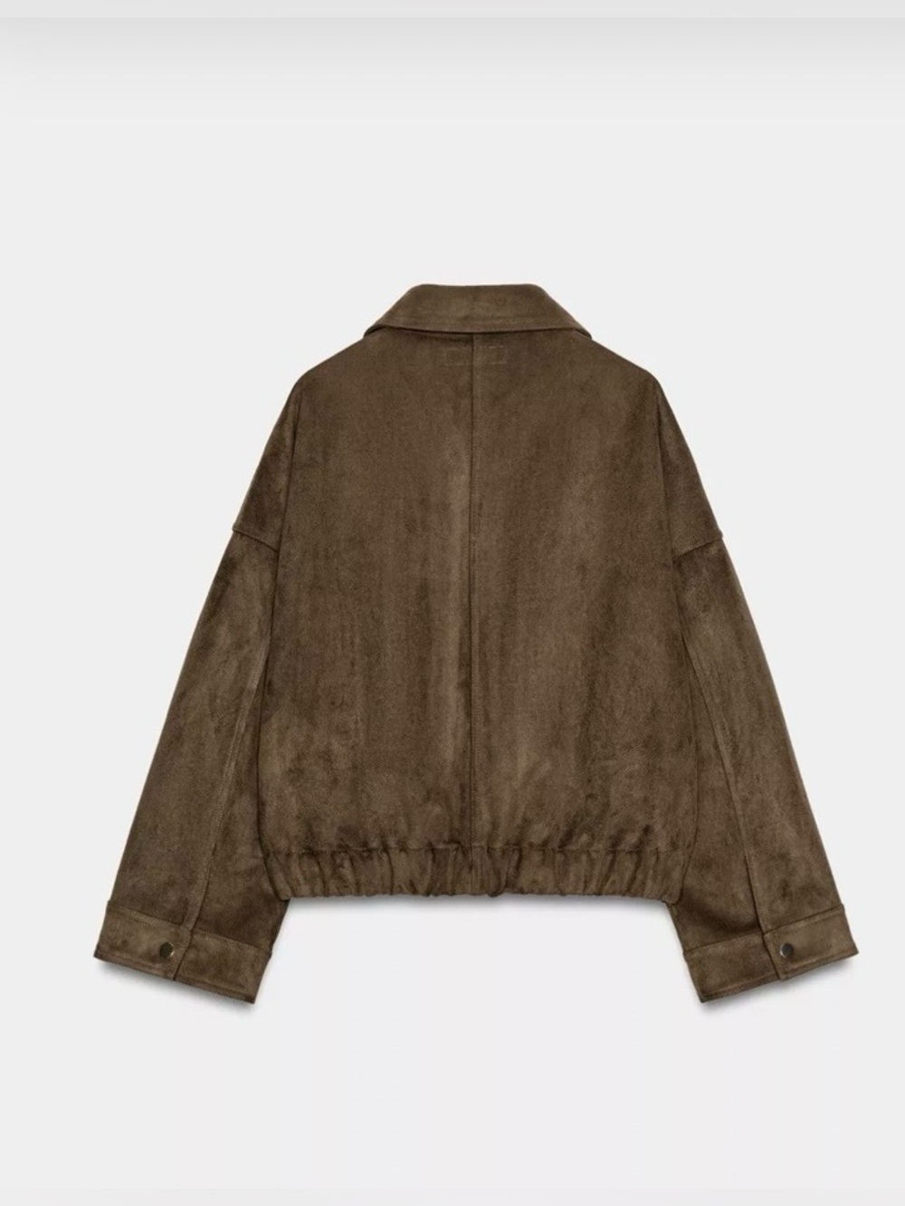 Zara Brown Suede Bomber Jacket - Picture 7 of 12